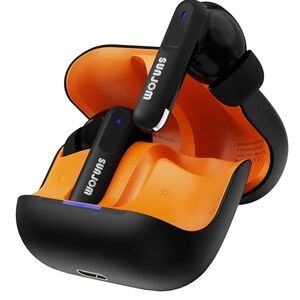 Black and Orange Earbud Headphones New, Never Used